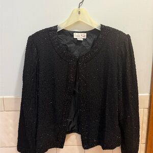 Laurence Kazar Black Beaded Women's Blazer